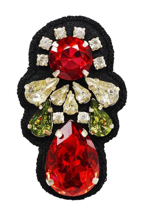 MUONE SPILLA FELTRO+STRASS CRYSTAL/RED by PINKO