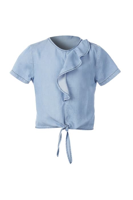 FRONT KNOT LYOCELL SHIRT BLUE by River Woods