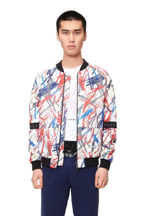 MEN’S FITTED BOMBER JACKET BRUSH PRINT by Marcell von Berlin