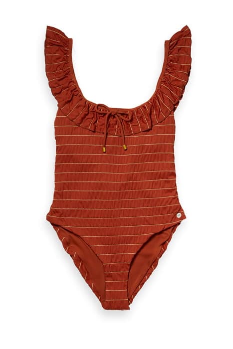 SWIMSUIT IN SEERSUCKER STRIPE IN RECYCLED NYLON BLEND COMBO  by Scotch & Soda