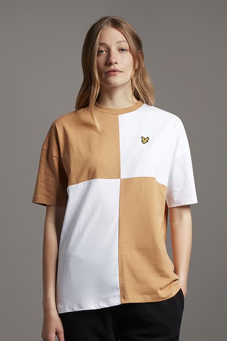 PATCHWORK T-SHIRT WHITE/TAN by Lyle & Scott