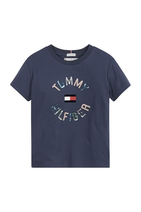 SEQUINS TEE S/S TWILIGHT NAVY by Tommy Hilfiger