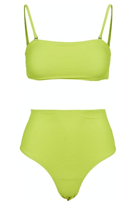 LADIES HIGH WAIST BANDEAU BIKINI ELECTRICLIME by Urban Classics