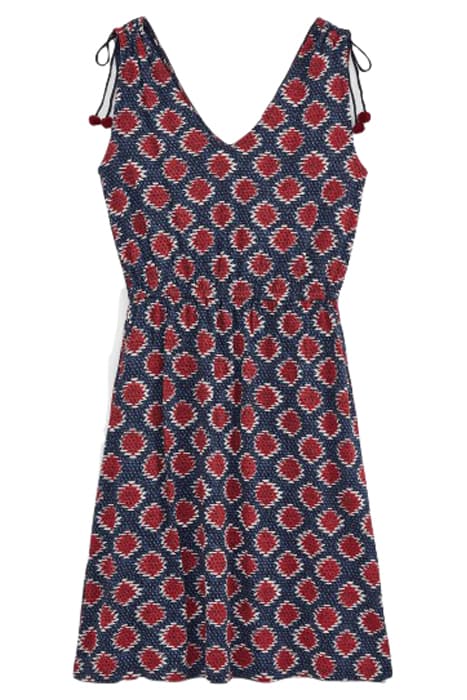 IKAT DRAWSTRING JERSEY DRESS NAVY PR by White Stuff