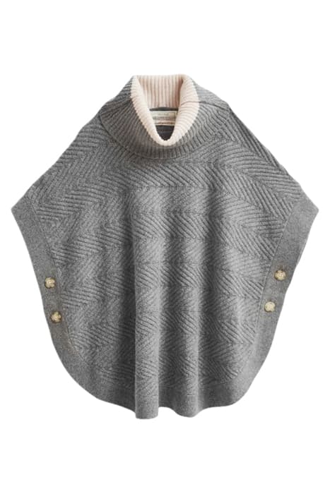 FERN KNITTED PONCHO MID GREY by White Stuff