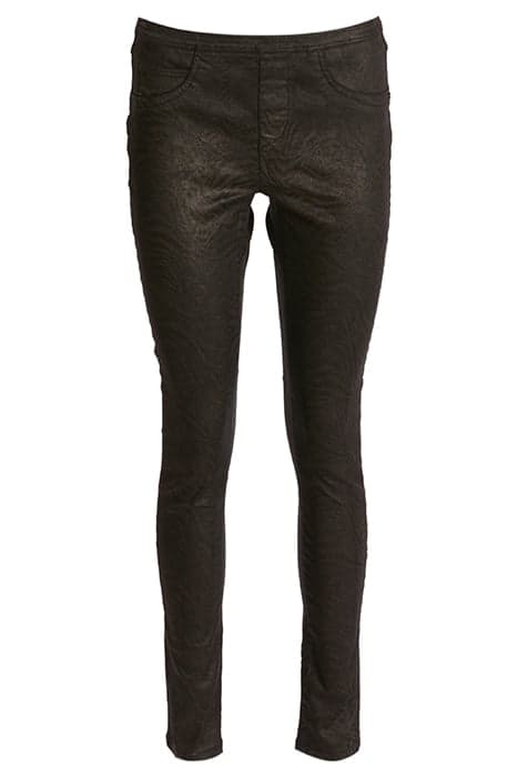 BLACK LEATHER LOOK PANTS BLACK by River Woods