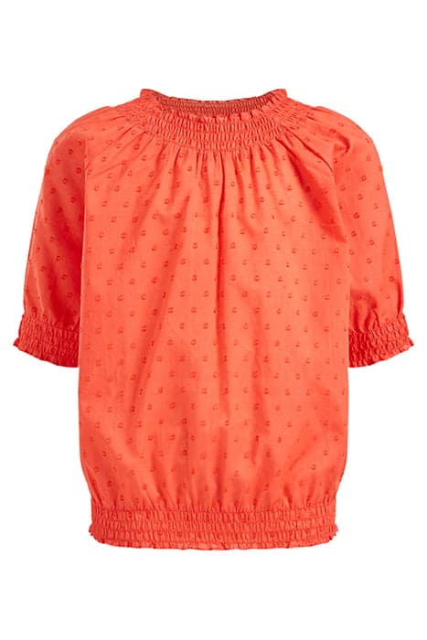 MEISJES BLOUSE MET SMOCKWERK CORAL PINK by WE Fashion