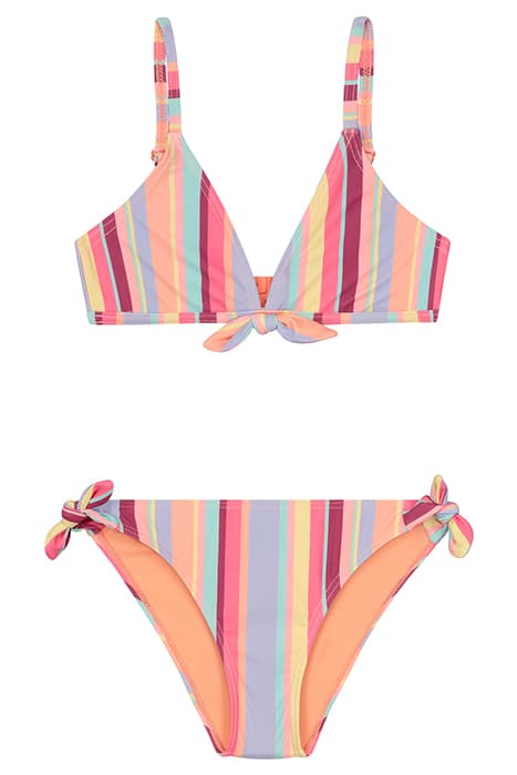 GIRLS ROSIE BIKINI SET MYKONOS STRIPE BLUSH PINK by Shiwi