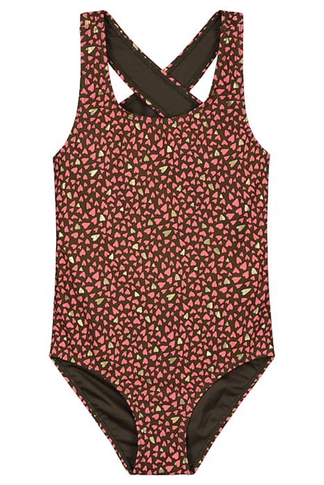 GIRLS NOOR SWIMSUIT SWEETHEARTS PALMTREE GREEN by Shiwi