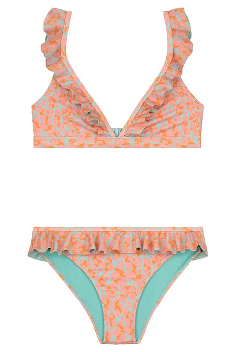 GIRLS BELLA BIKINI SET TROPICAL TIGER AQUA SKY BLUE by Shiwi