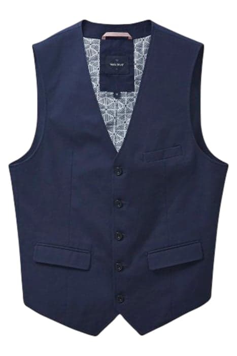 FOSS COTTON LINEN WAISTCOAT DARK NAVY by White Stuff