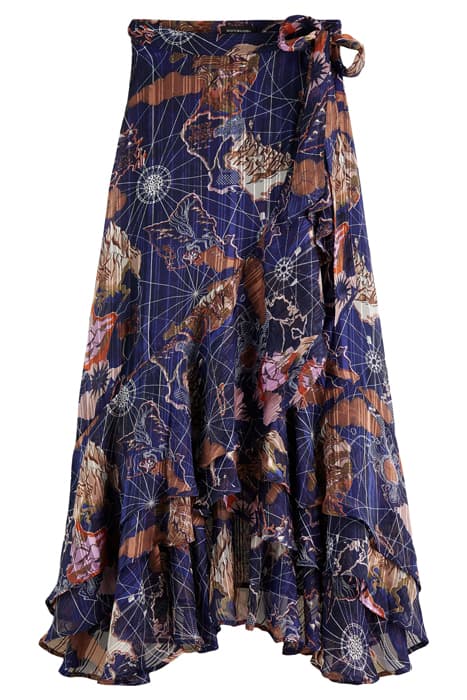 PRINTED WRAP-OVER RECYCLED POLYESTER MAXI SKIRT COMBO G by Scotch & Soda