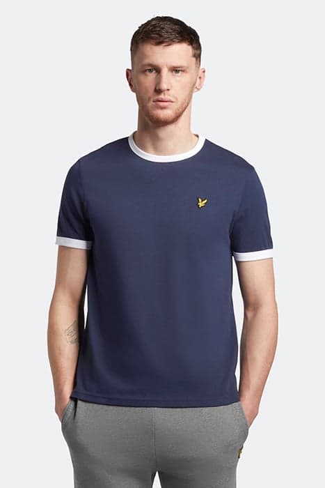 RINGER T-SHIRT NAVY/WHITE by Lyle & Scott