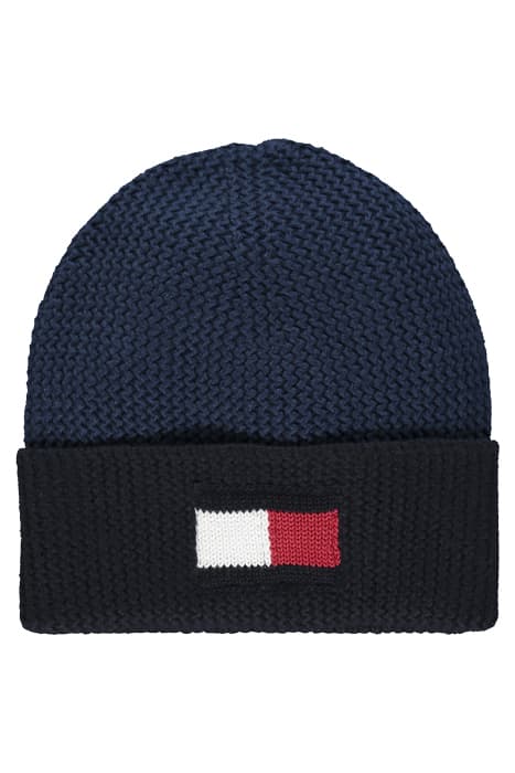 BIG FLAG BEANIE, C9T BLUE by Tommy Hilfiger