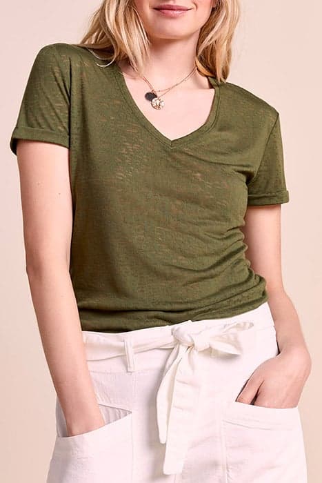 MEGGIE - KHAKI KNITTED T-SHIRT by ONE STEP