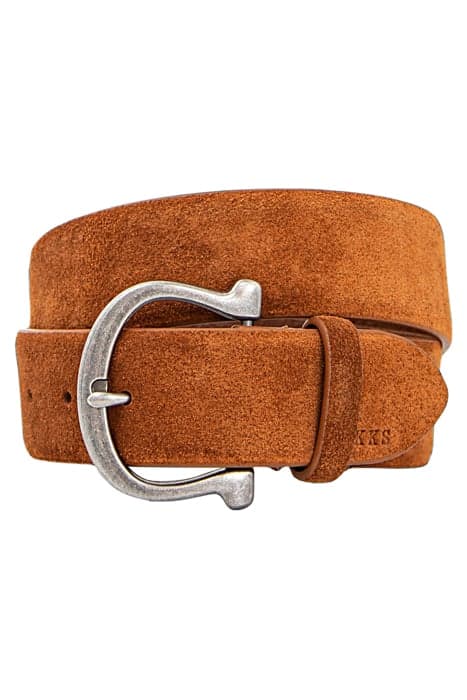 CAMEL SUEDE BELT WITH WESTERN BUCKLE by IKKS