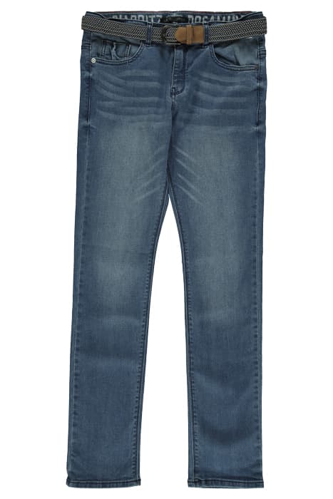 BOYS’ MEDIUM BLUE ORGANIC COTTON SLIM JEANS WITH BELT MEDIUM by IKKS