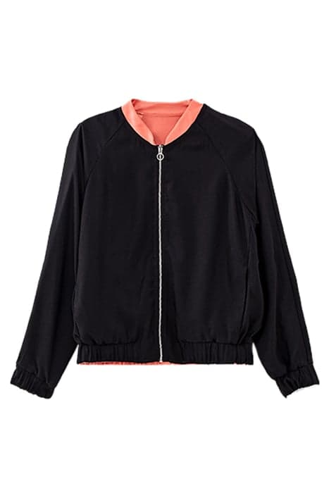 BLACK AND POPPY REVERSIBLE BASEBALL JACKET by ICODE