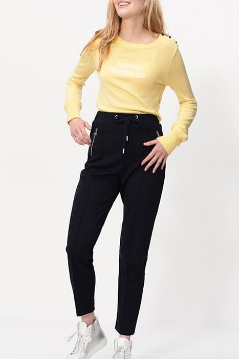 SORBET YELLOW KNITTED JUMPER WITH EMBROIDERED MESSAGE by ICODE