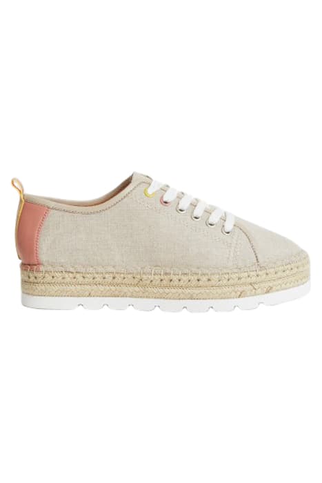 ESPADRILLE LACE UP FLATFORMS WHITE MLT by White Stuff