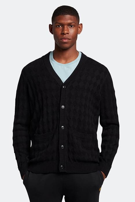 ARGYLE CARDIGAN JET BLACK by Lyle & Scott