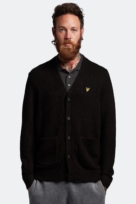 BRUSHED CARDIGAN JET BLACK by Lyle & Scott