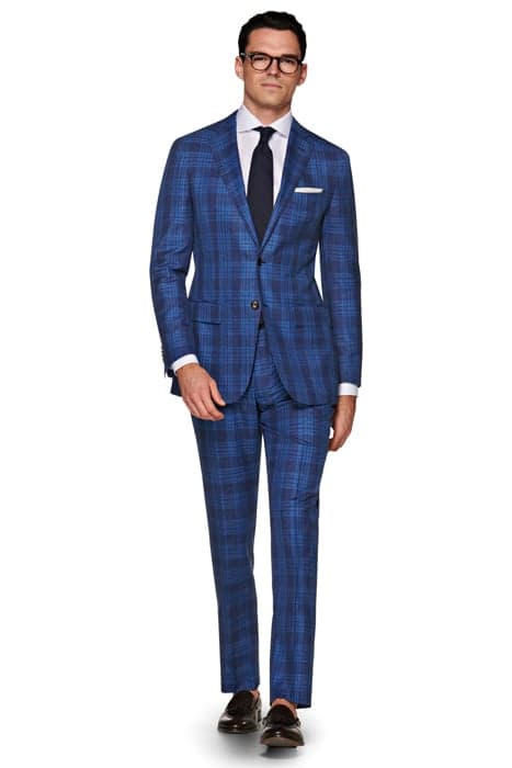 Mid Blue Checked Sienna Suit by Suitsupply