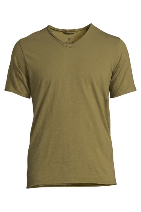 BASIC V-NECK TEE SLUB JERSEY ARMY GREEN by Dstrezzed