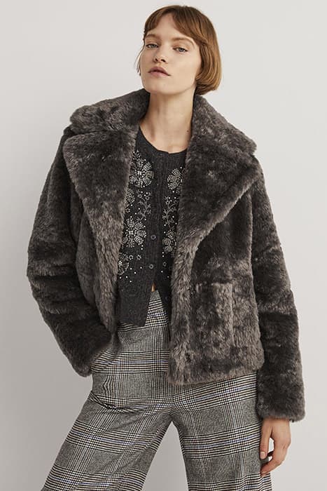 FAUX FUR JACKET BRN by Boden