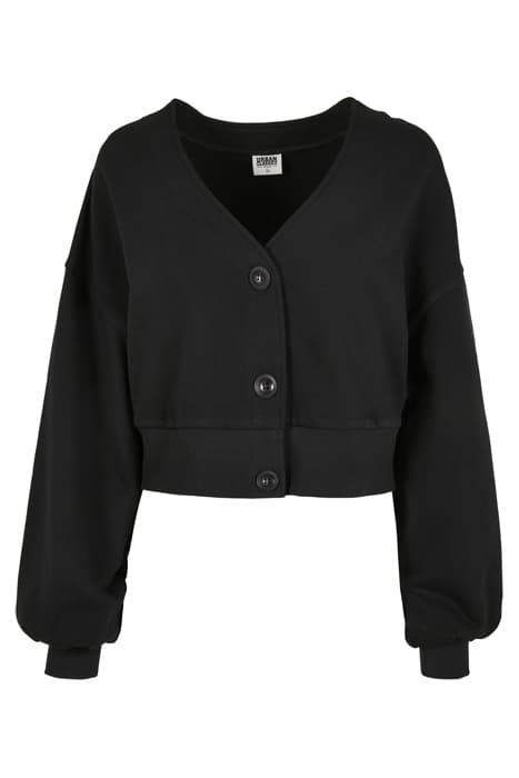 LADIES ORGANIC OVERSIZED SHORT TERRY CARDIGAN BLACK by Urban Classics