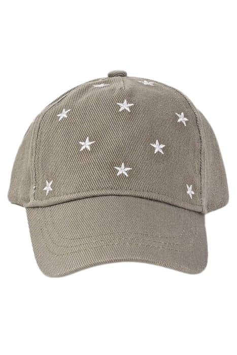 GIRLS’ KHAKI CAP EMBROIDERED WITH SILVER STARS GREEN by IKKS