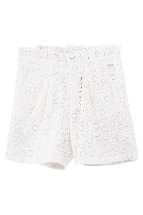 GIRLS’ OFF-WHITE LACE PAPERBAG SHORTS by IKKS