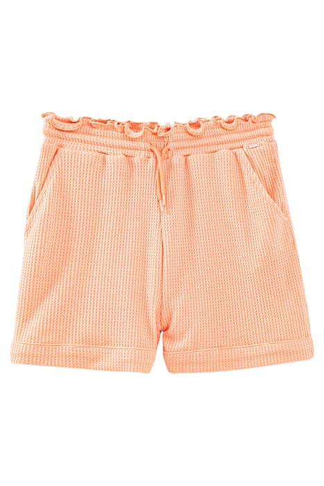 GIRLS’ NEON CORAL WAFFLE LONG SHORTS by IKKS