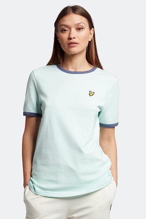 RINGER T-SHIRT W601 LIGHT AQUA by Lyle & Scott