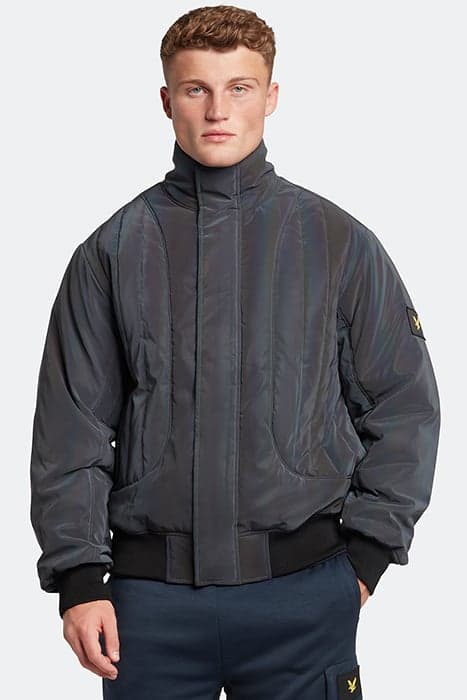 IRIDESCENT PADDED BOMBER Z865 JET BLACK by Lyle & Scott