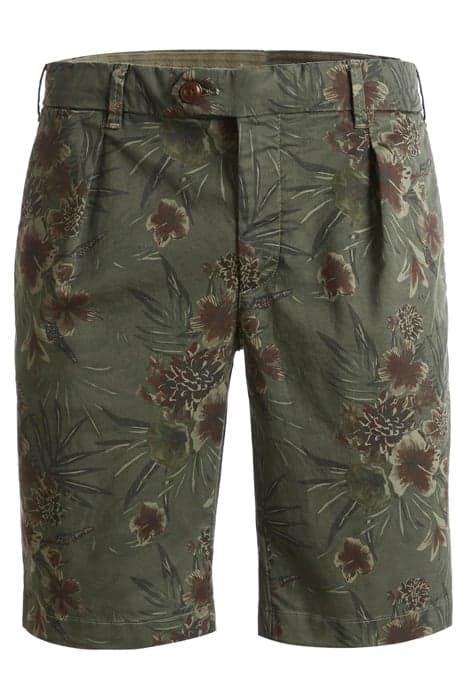 VINTAGE HIBISCUS PRINT SHORT GREEN by River Woods