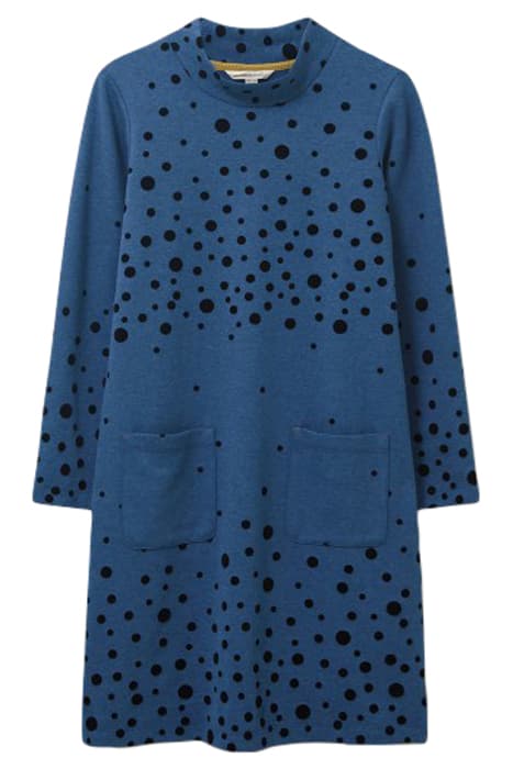 BEA FLOCK JERSEY DRESS BLUE MLT by White Stuff