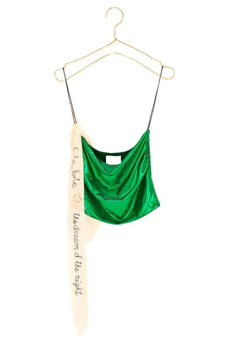 BANDEAU CHIC LAMINATED JERSEY VERDE by forte_forte