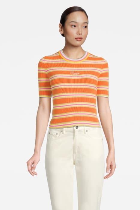 TJW STRIPE 3/4 SLEEV ORANGE by Tommy Hilfiger