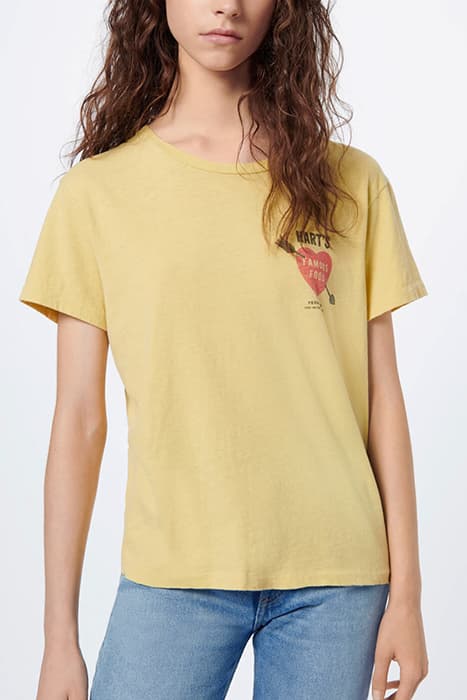 70S LOOSE TEE HARTS FADED LEMON by RE/DONE