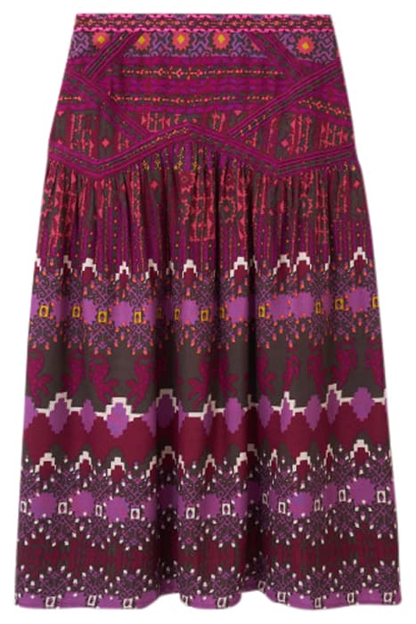 IRIS ECO VERO MIDI SKIRT PLUM MLT by White Stuff