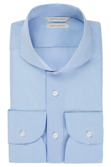 LIGHT BLUE CHECKED EXTRA SLIM FIT SHIRT by Suitsupply