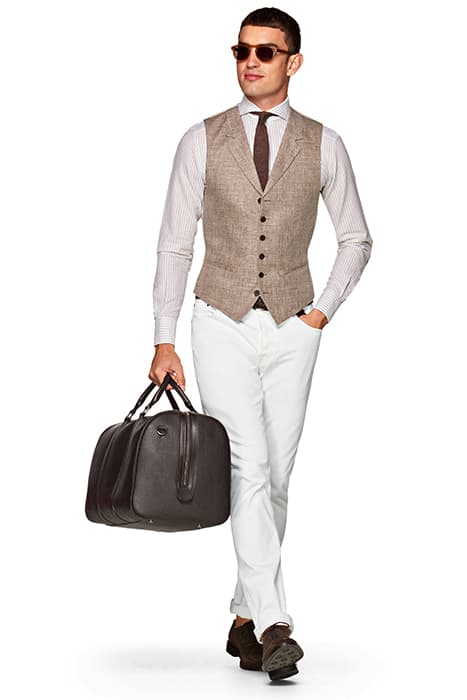 LIGHT BROWN WAISTCOAT by Suitsupply