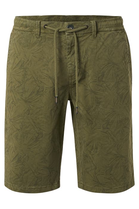 SHORT GARMENT DYED ALLOVER PRINTED STRETCH DUSTY GREEN by No Excess