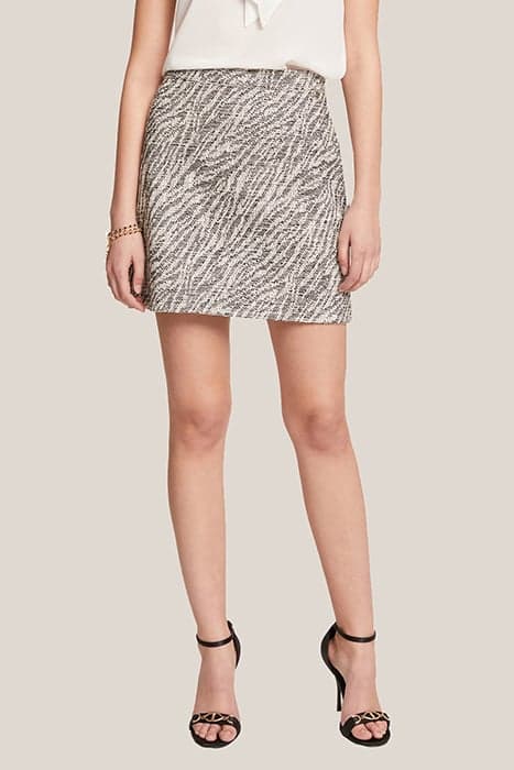 SHORT ZEBRA-PATTERN JACQUARD SKIRT BEIGE by Motivi