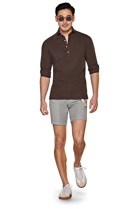 LIGHT GREY PLEATED BENNINGTON SHORTS by Suitsupply