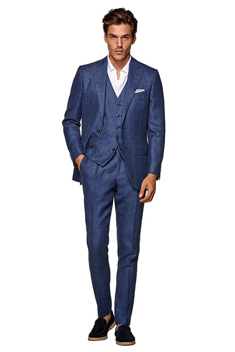 MID BLUE CHECKED LAZIO SUIT by Suitsupply