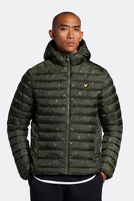 LIGHTWEIGHT QUILTED JACKET GRAPHIC CHECKER DARK SAGE by Lyle & Scott