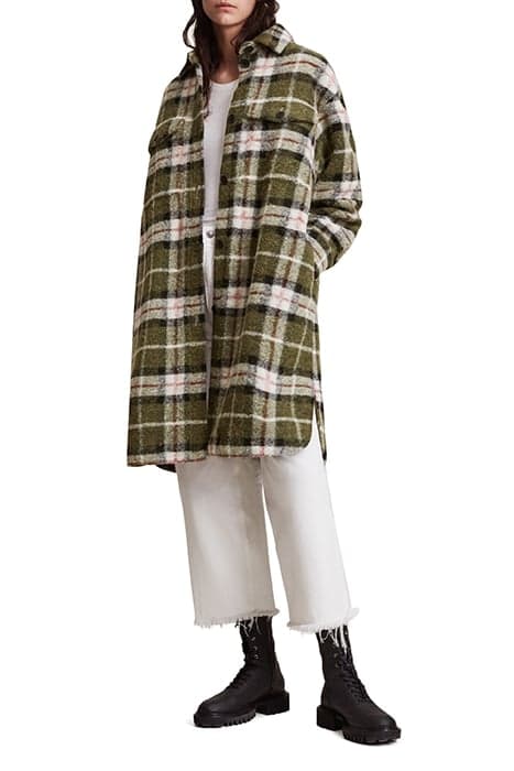 TIA CHECK COAT GREEN CHECK by AllSaints