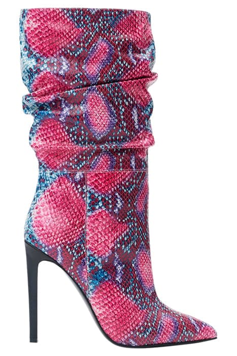 PYTHON-EMBOSSED MID-CALF BOOTS RED SNAKE by Marcell von Berlin